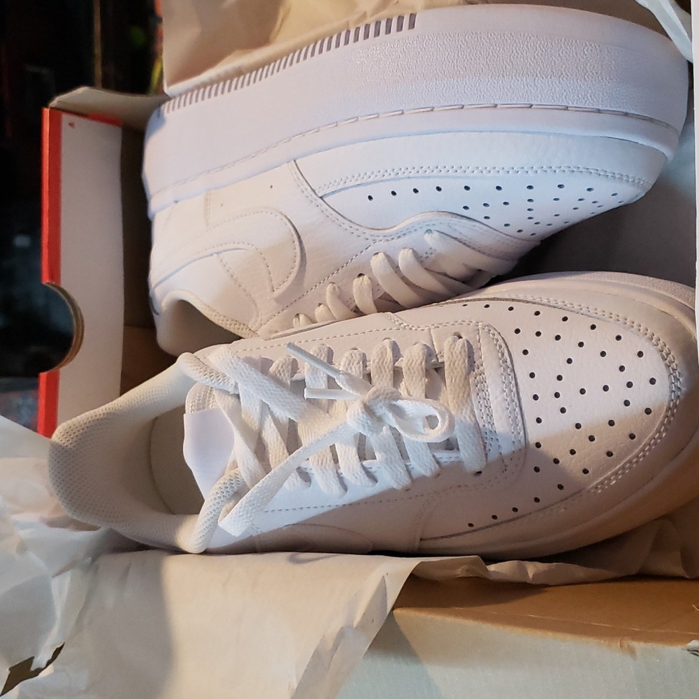 Nike Women Court Vision All White Sneakers - Picture 5 of 5